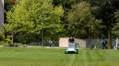 Commercial landscape autonomous mower crew Photo