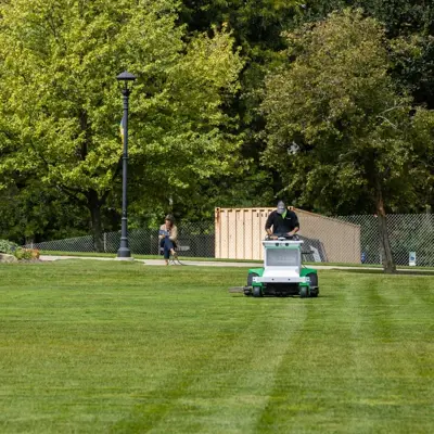Commercial landscape autonomous mower crew Photo