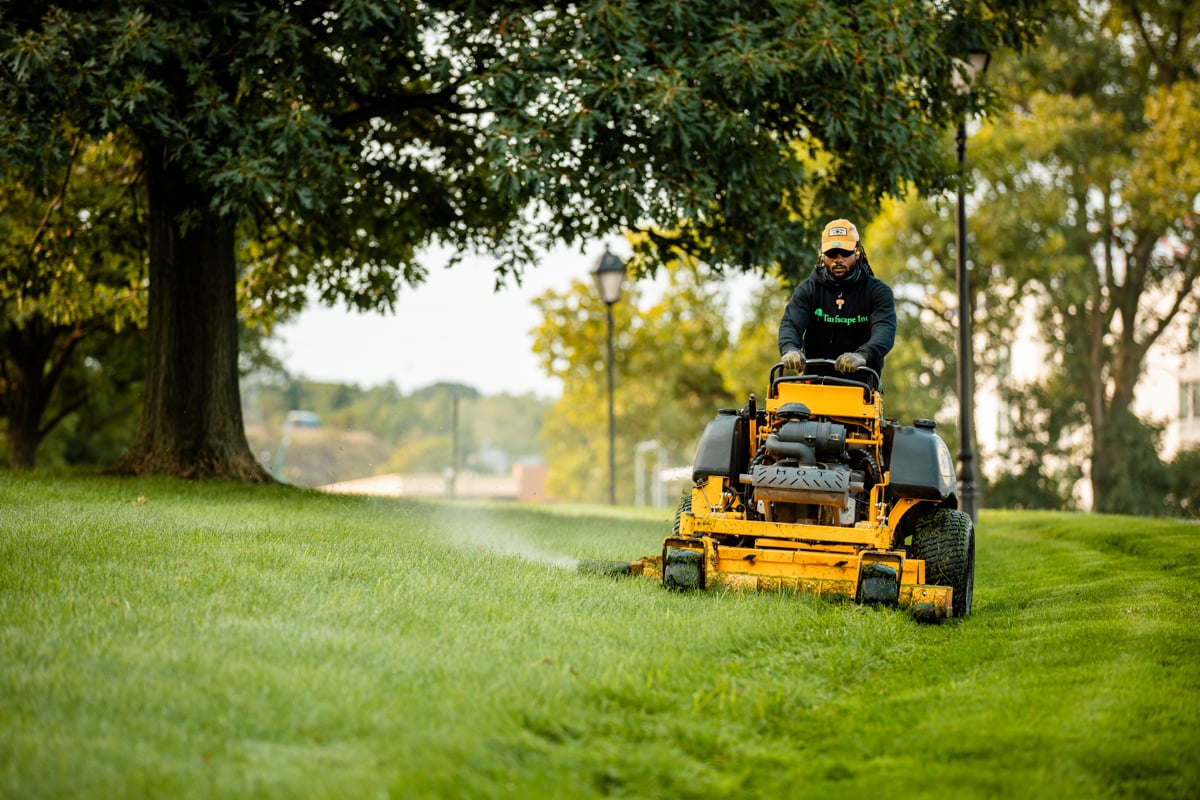 Mowing services at commercial property