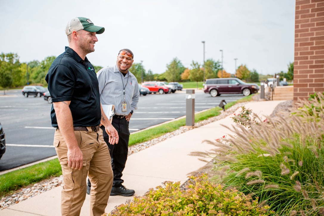 property manager and account manager inspect property