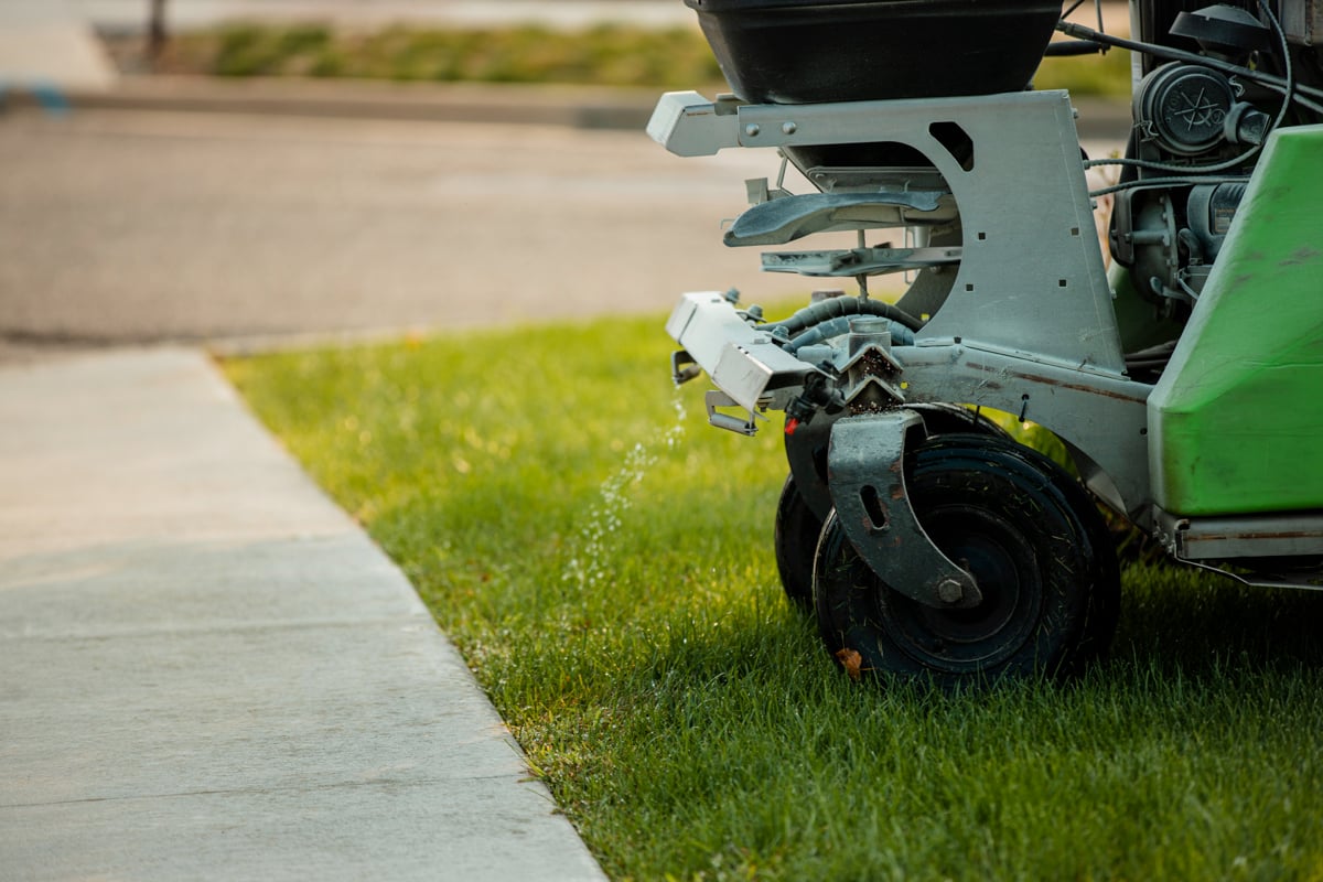 liquid fertilizer applied to grass