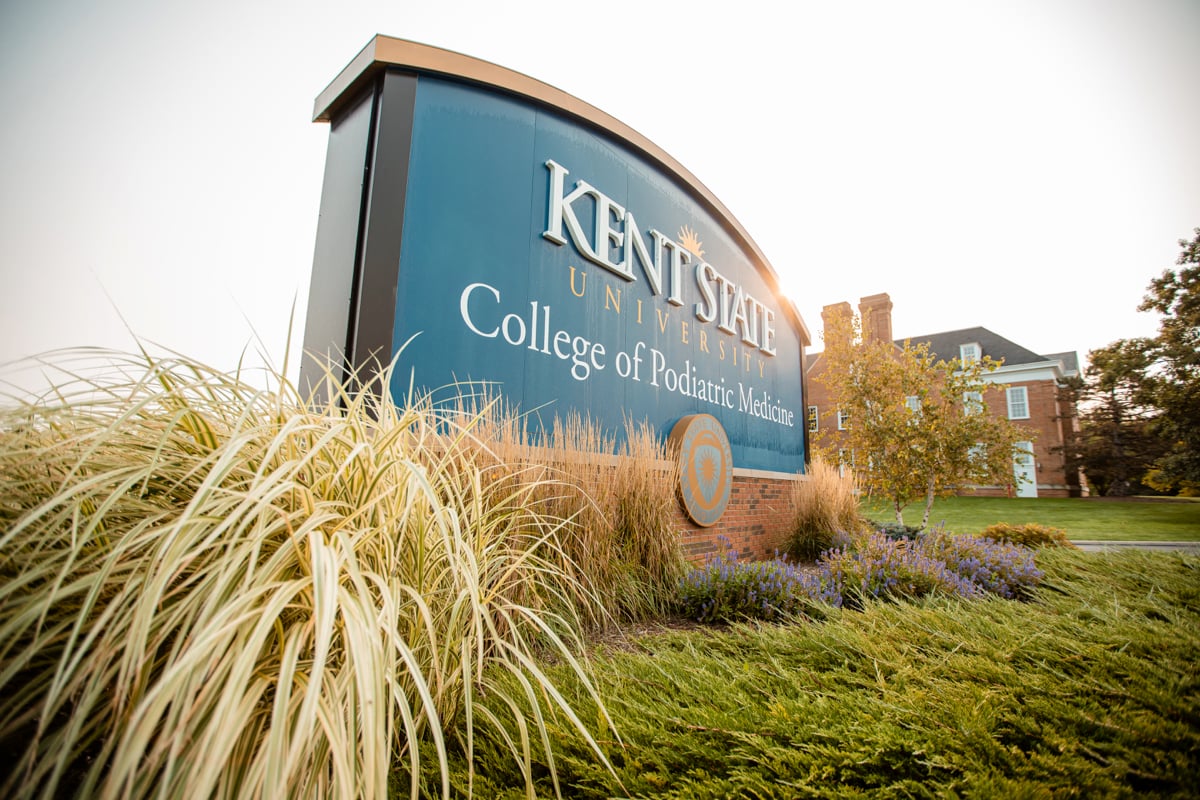 Kent State University landscape and sign