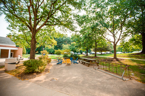 Commercial Landscaping Seating Sitting area patio walkway 