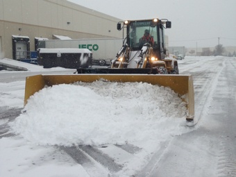 Commercial property snow plowing