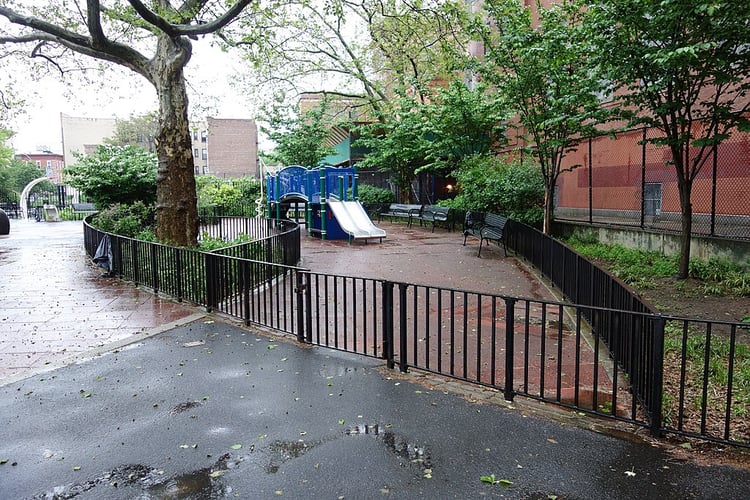 Playground with shade trees