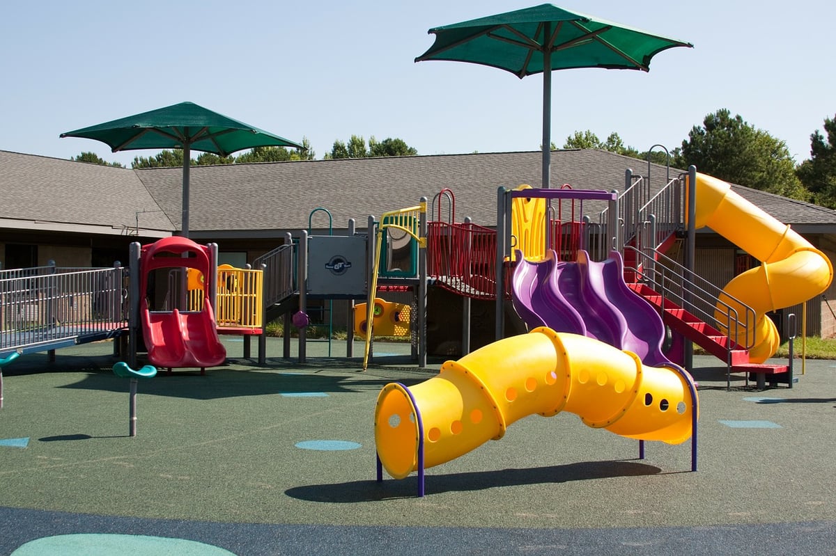 playground with rubber surface 