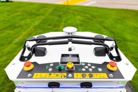 Autonomous commercial robotic mower close up 1