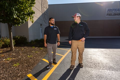 account manager with customer at christian academy 2
