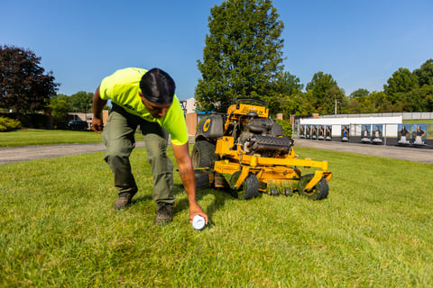 crew member with equipment