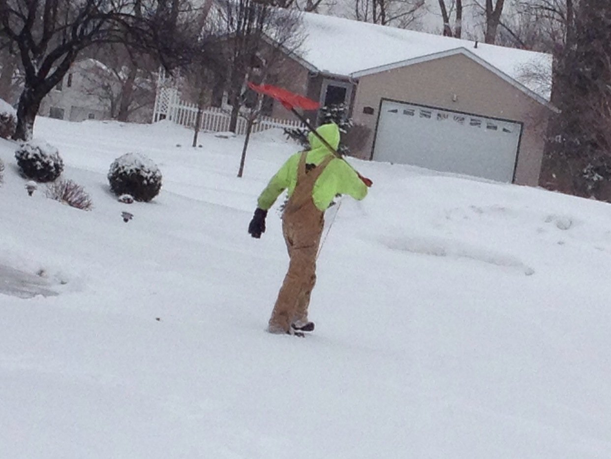 crew team shoveling snow removal