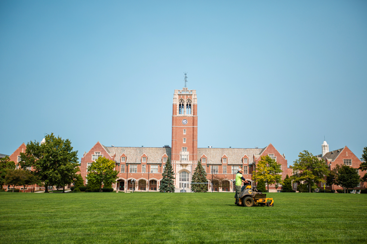 Commercial Landscaping John Carroll University Lawn Care Mowing Crew 2